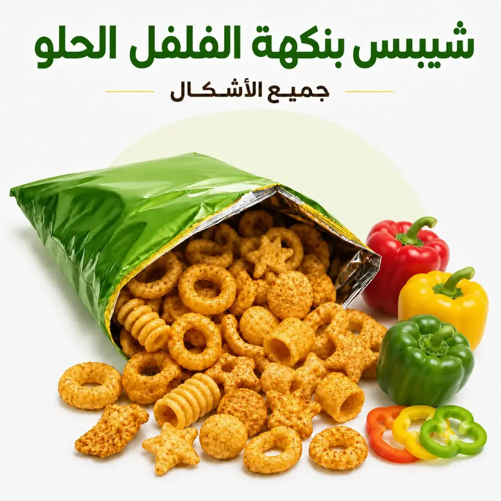 Sweet pepper-flavored chips (all shapes) 
