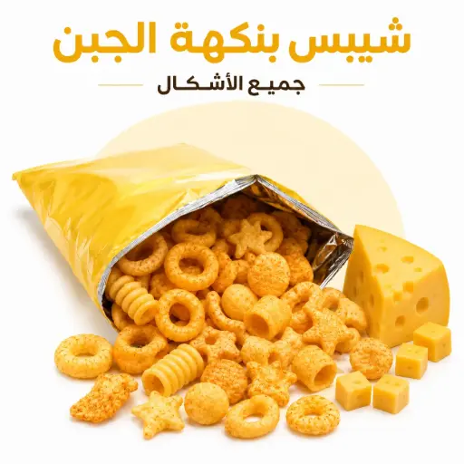 Cheese-flavored chips (all shapes)