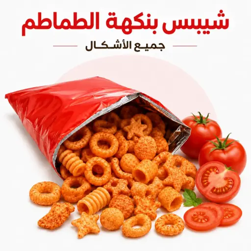 Tomato-flavored chips (all shapes)